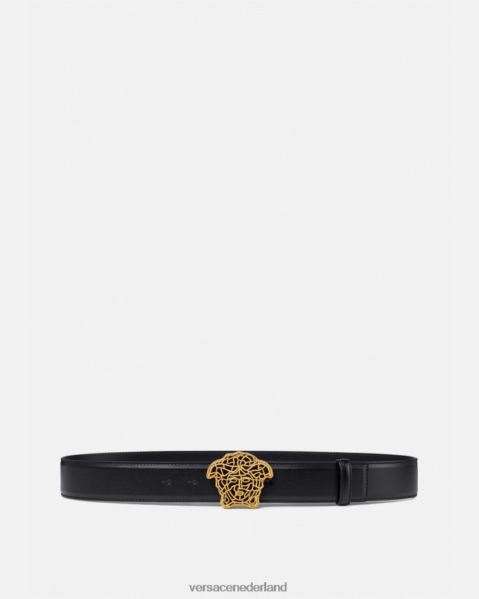 Versace Medusa leren riem Heren zwart goud accessoires J2T4F41630