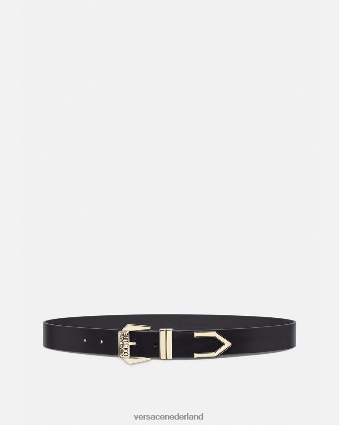 Versace riem met logo Heren zwart goud accessoires J2T4F42499