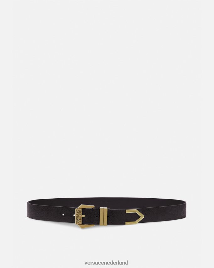 Versace riem met logo Heren zwart goud accessoires J2T4F42500