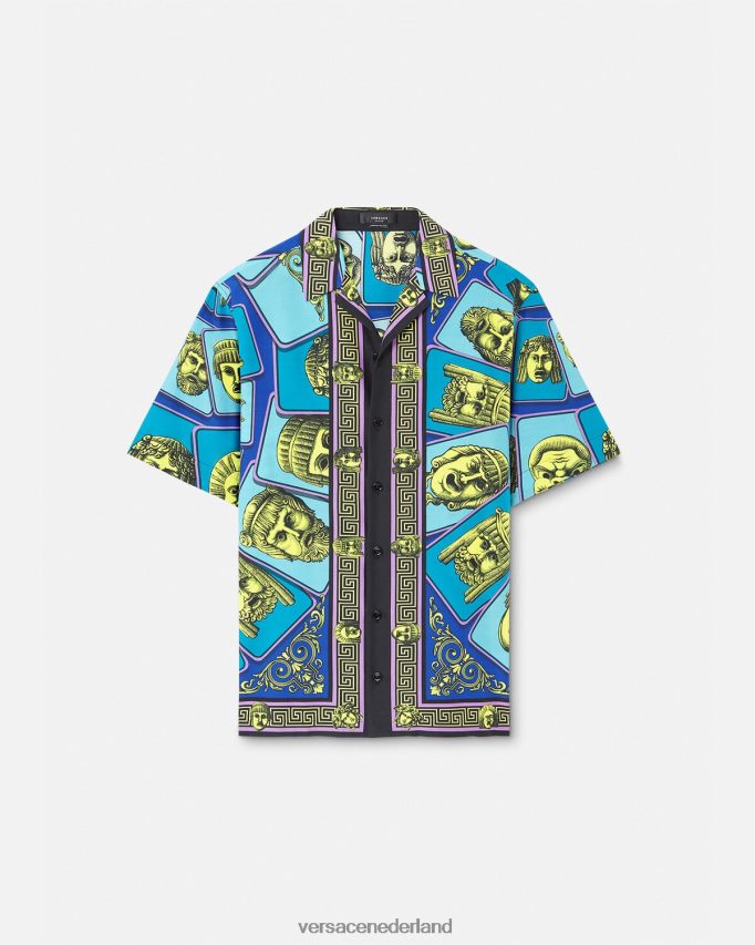 Versace le maschere overhemd van katoenmix Heren afdrukken kleding J2T4F41309