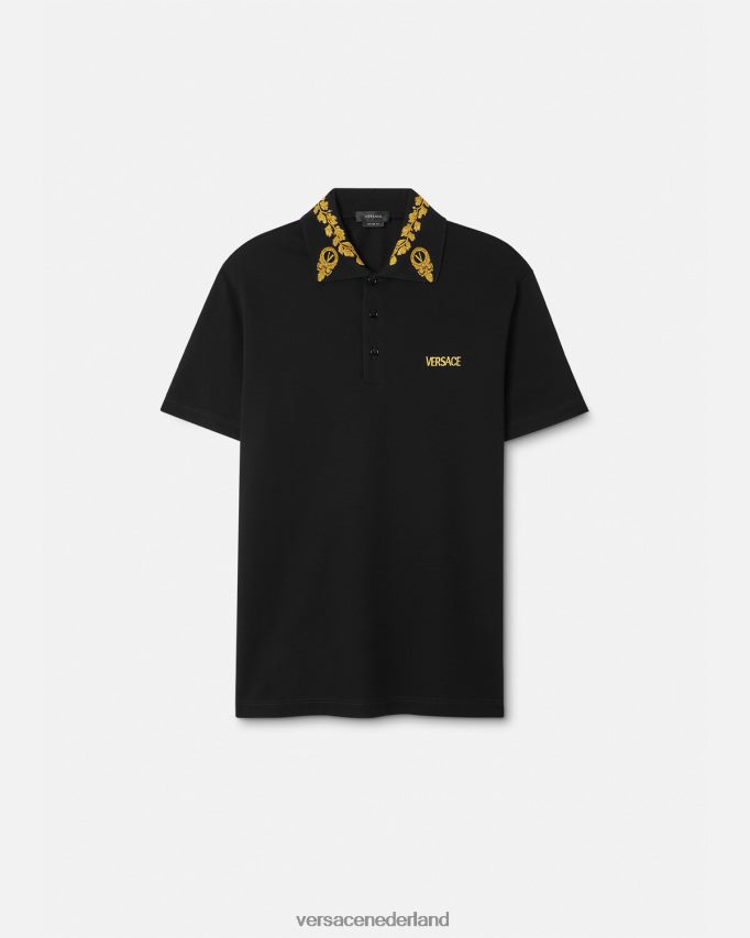 Versace Maschera barok poloshirt Heren zwart kleding J2T4F41389