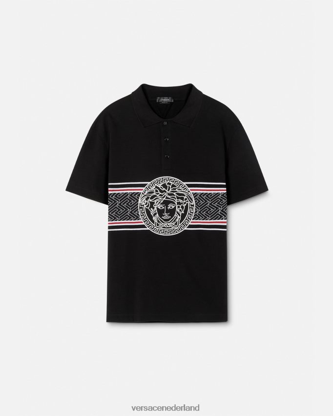 Versace Medusa geborduurd poloshirt Heren zwart kleding J2T4F41395