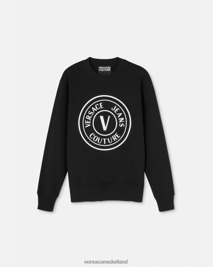 Versace Sweatshirt met v-embleem Heren zwart kleding J2T4F42411