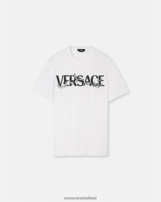 Versace Barocco silhouet logo t-shirt Heren wit kleding J2T4F41379