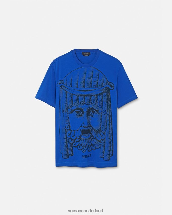 Versace la maschera-t-shirt Heren blauw kleding J2T4F41383