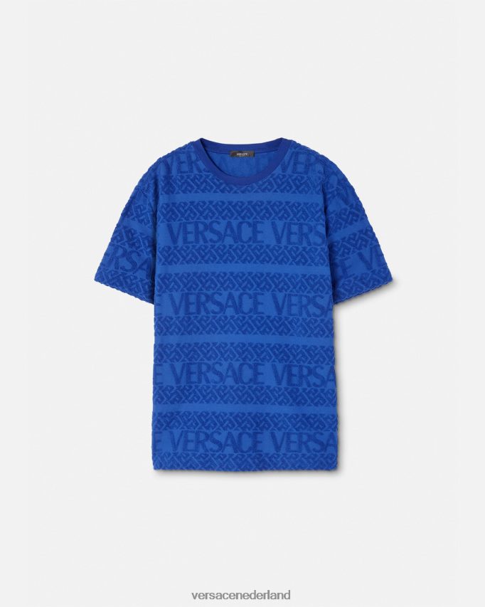 Versace volledig badstof t-shirt Heren blauw kleding J2T4F41407