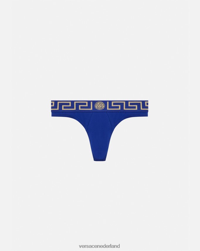 Versace Greca grensstring Heren blauw ondergoed en strandkleding J2T4F41773