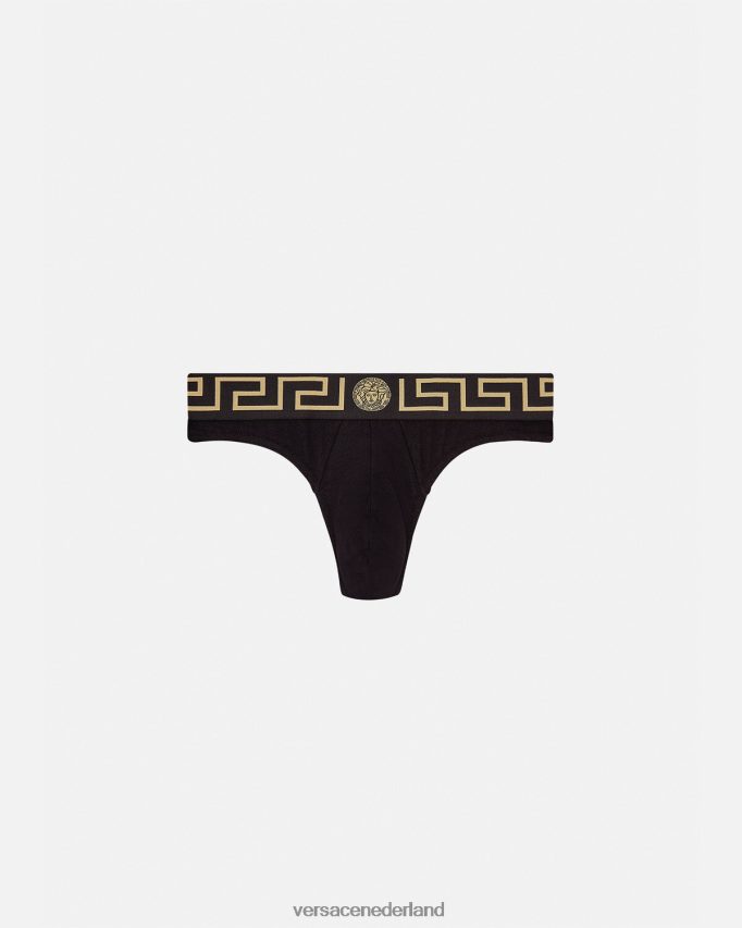 Versace Greca grensstring Heren zwart ondergoed en strandkleding J2T4F41770