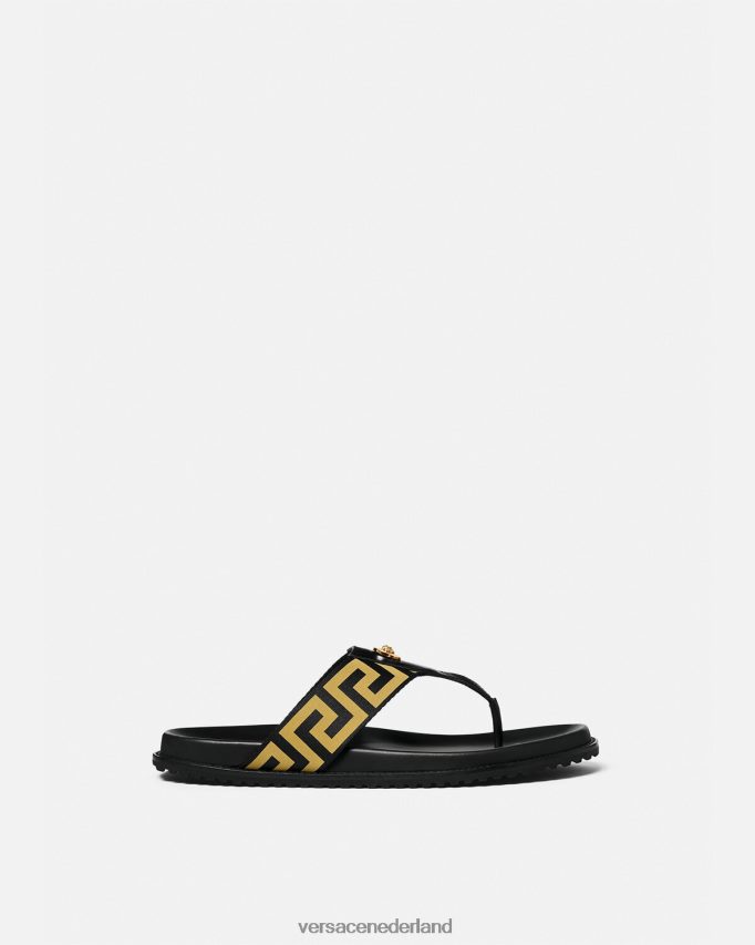 Versace Medusa Greca sandalen Heren zwart goud schoen J2T4F41591