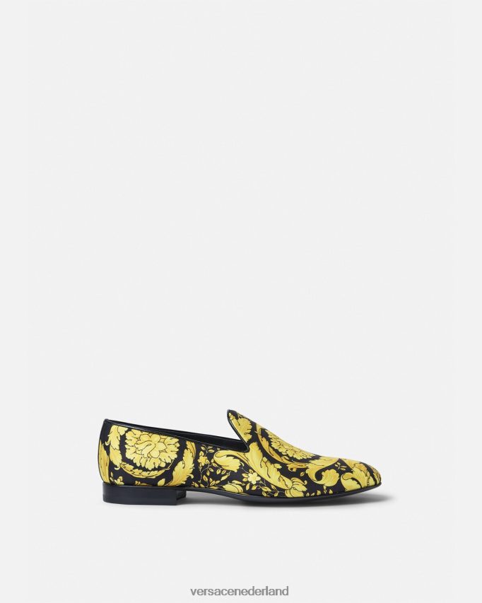 Versace barocco satijnen pantoffels Heren afdrukken schoen J2T4F41566