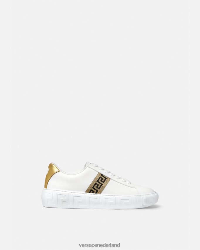 Versace Griekse sneakers Heren wit goud schoen J2T4F41552