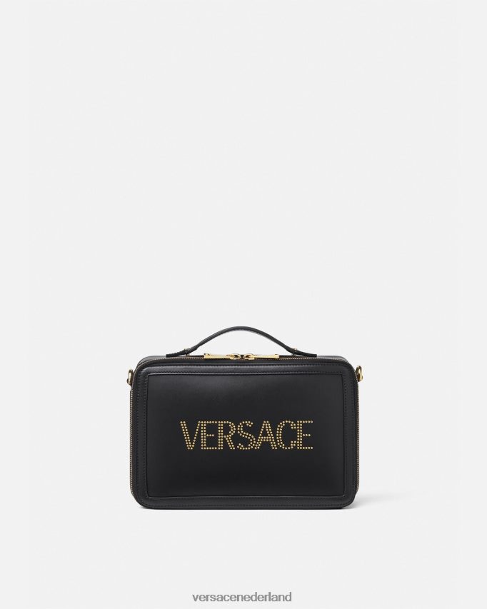 Versace Messengertas met logo en studs Heren zwart Tassen J2T4F41502