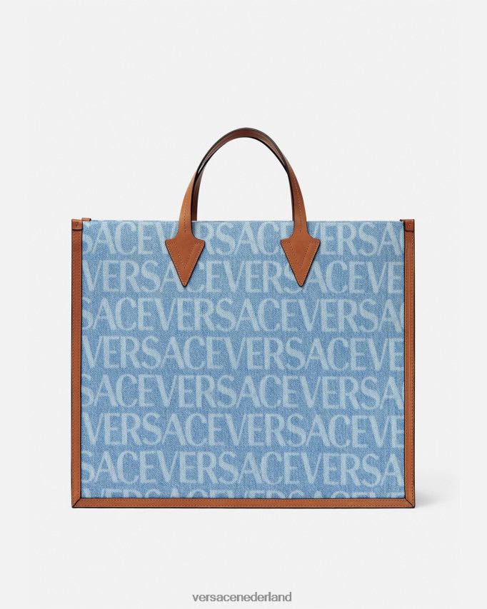 Versace Allover denim draagtas Heren blauw Tassen J2T4F41505