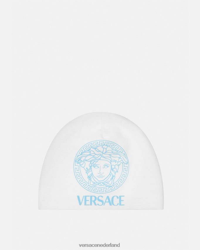 Versace Medusa babymutsje kinderen blauw Wit accessoires J2T4F41816