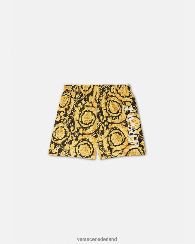 Versace Barocco-zwemshort met logo kinderen afdrukken kleding J2T4F42096