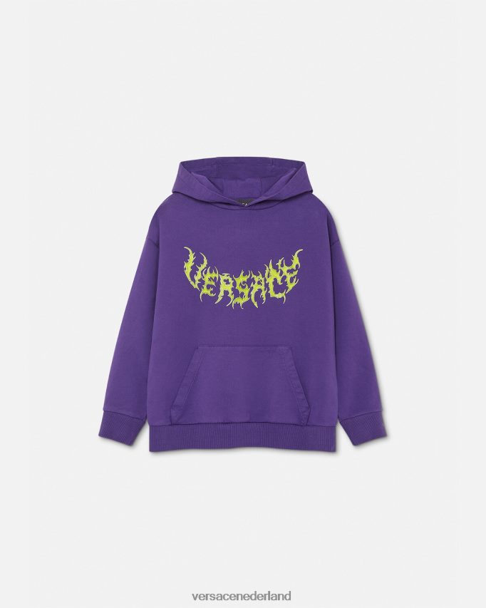 Versace logo-hoodie kinderen paars kleding J2T4F42005