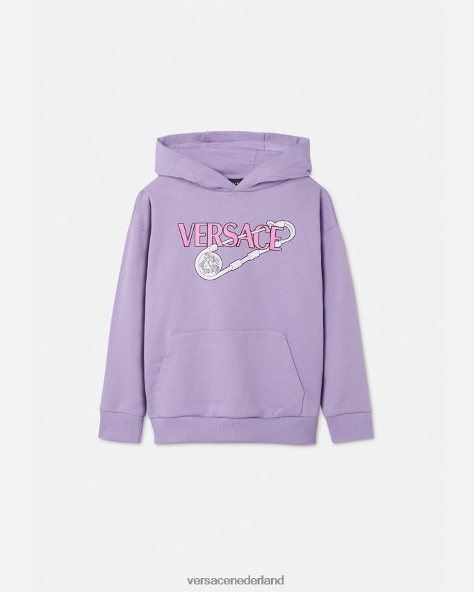 Versace veiligheidsspeld hoodie kinderen lila kleding J2T4F42009