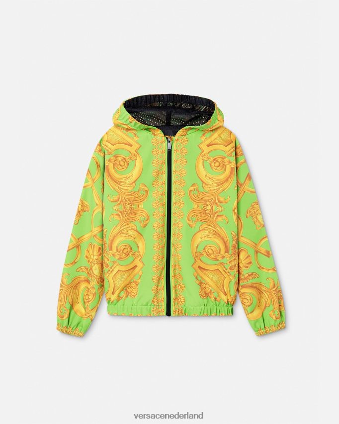 Versace barocco 660 windjack kinderen goud en groen kleding J2T4F42109