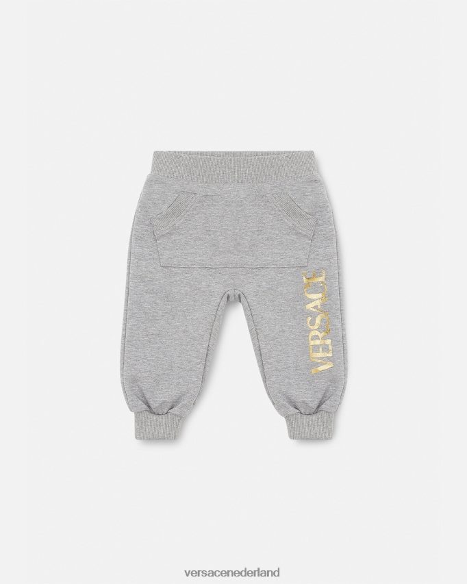 Versace Baby-joggingbroek met logo kinderen grijs kleding J2T4F41862