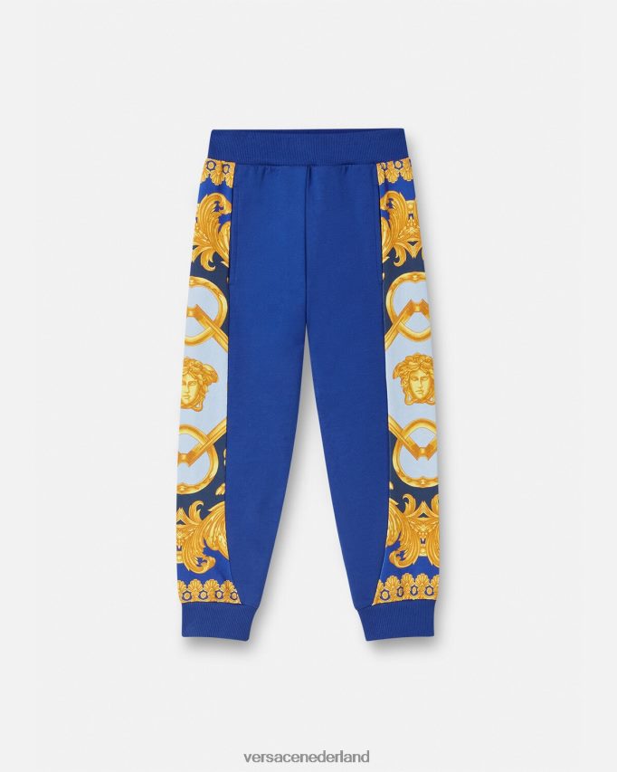 Versace barocco 660 joggingbroek kinderen blauw & afdrukken kleding J2T4F42110