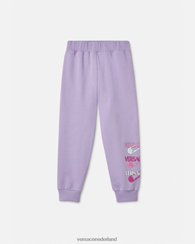 Versace joggingbroek met veiligheidsspeld kinderen lila kleding J2T4F42019