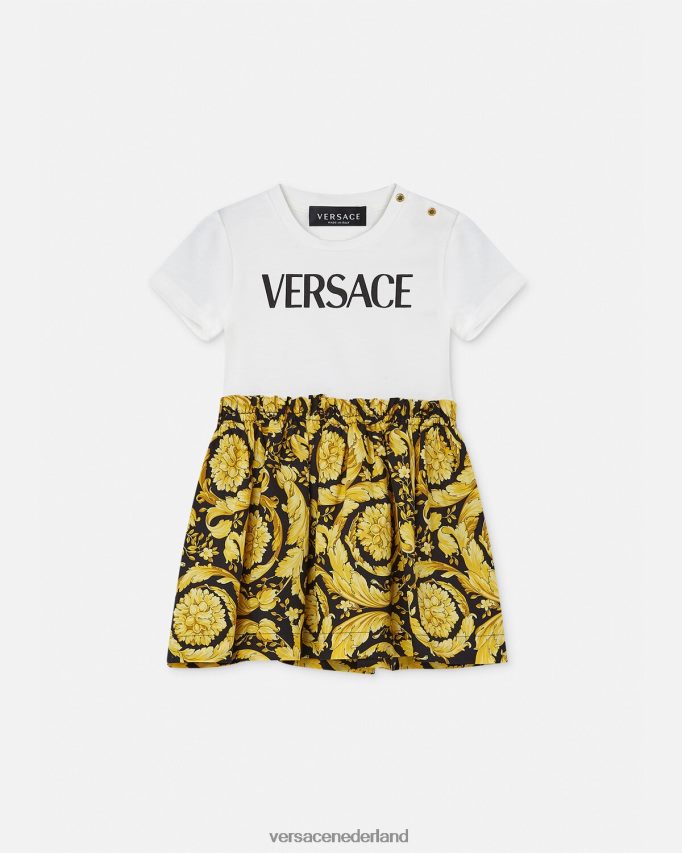 Versace Barocco baby t-shirtjurkje kinderen wit & bedrukt kleding J2T4F41858