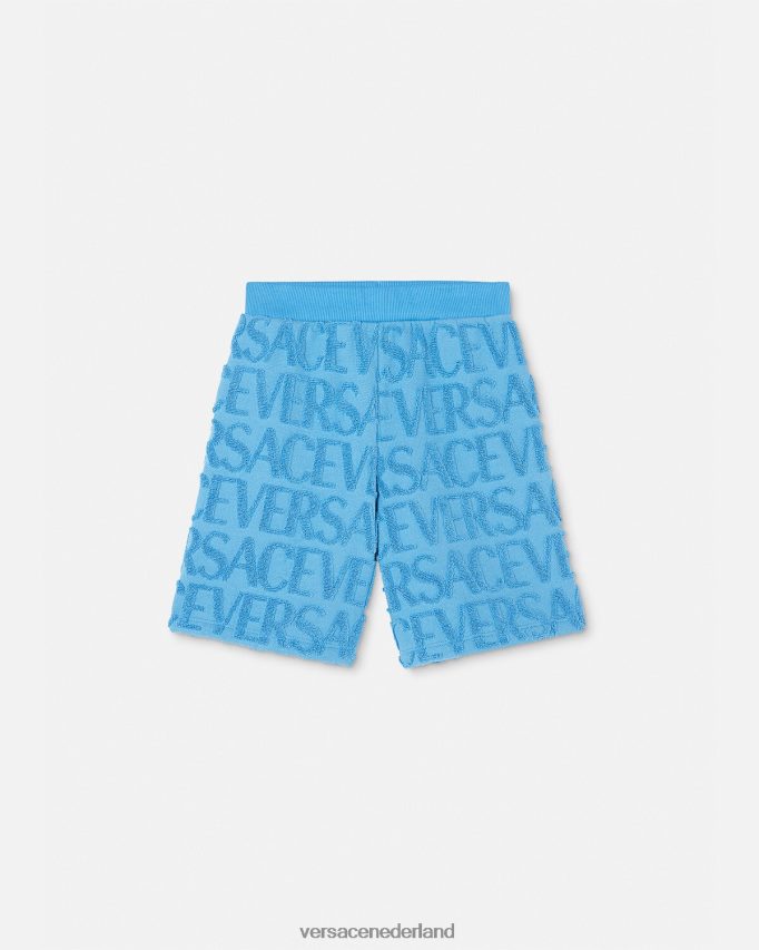 Versace all-over handdoekshorts kinderen lichtblauw kleding J2T4F42087