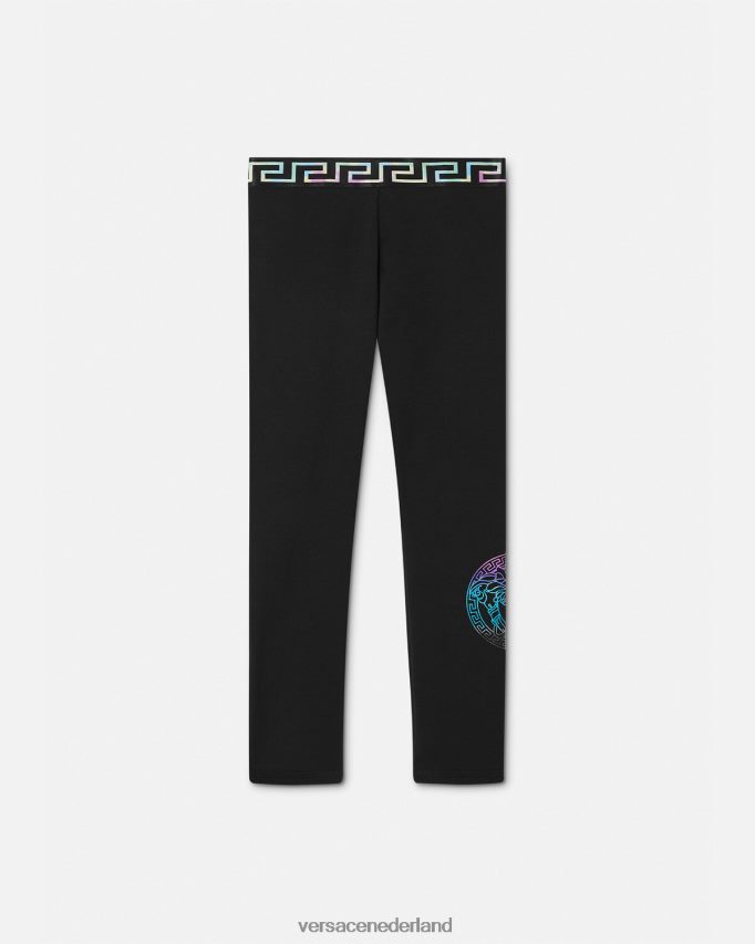 Versace Medusa Greca legging kinderen zwart en afdrukken kleding J2T4F41945