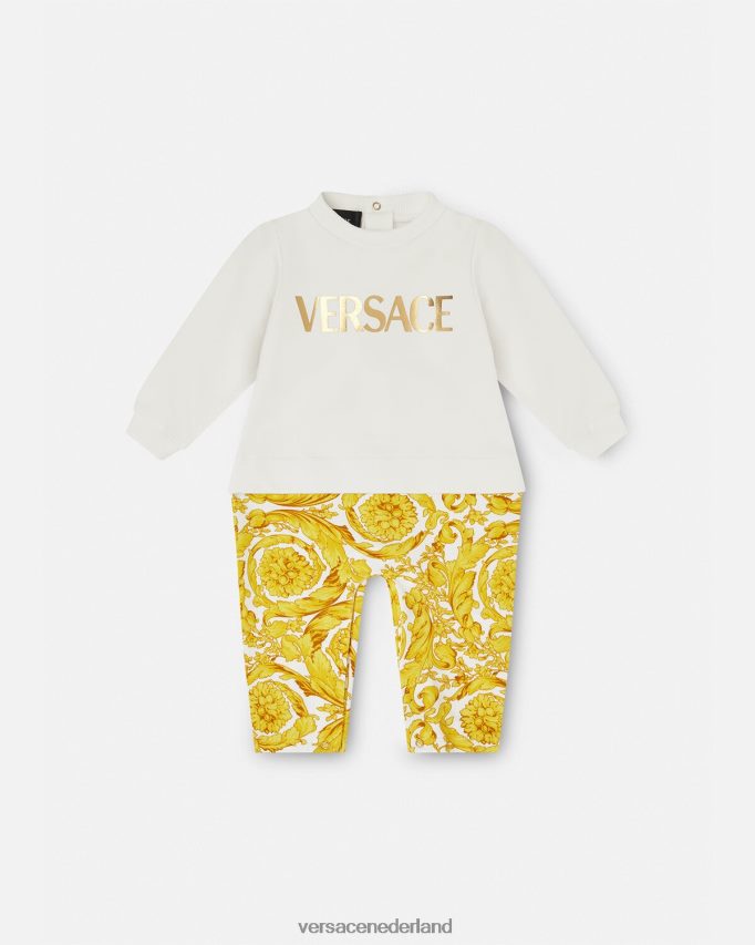 Versace Barocco baby rompertje kinderen wit goud kleding J2T4F41821