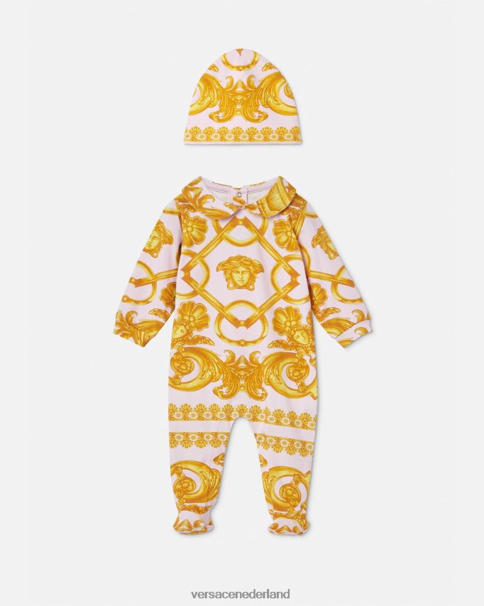 Versace Barocco 660 babyslaappakje kinderen lichtroze en goud kleding J2T4F41826