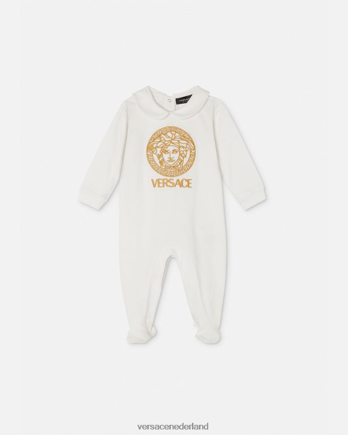 Versace Medusa baby slaappakje kinderen wit goud kleding J2T4F41824