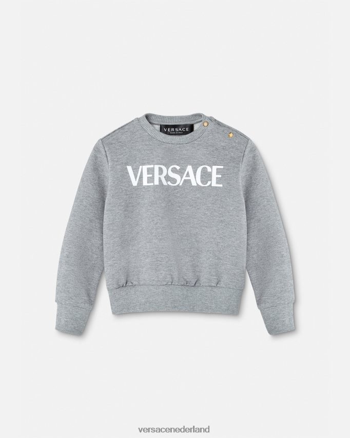 Versace Babysweater met logo kinderen grijs kleding J2T4F41856