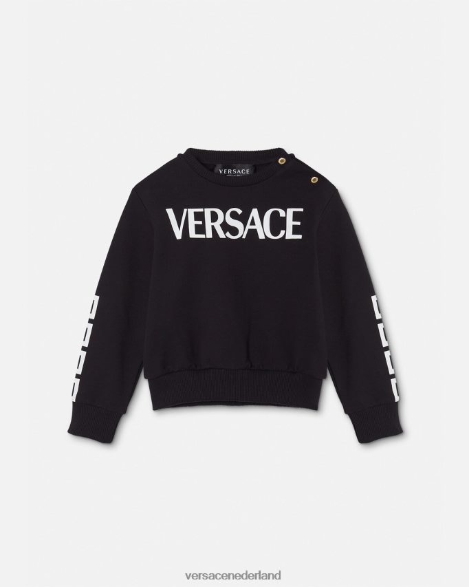 Versace Babysweater met logo kinderen zwart kleding J2T4F41905