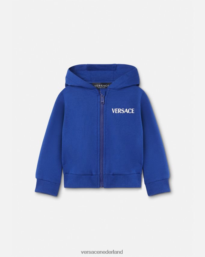 Versace Babysweater met varsity-logo kinderen blauw kleding J2T4F41923