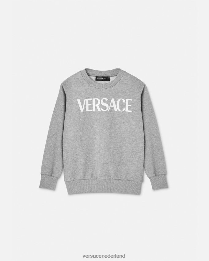 Versace sweatshirt met logo kinderen grijs kleding J2T4F42095