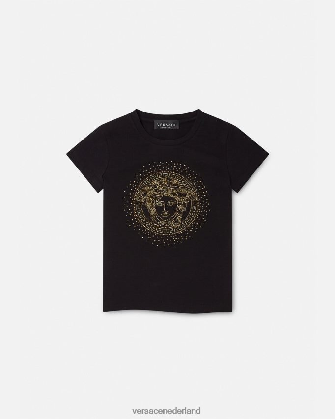 Versace Medusa T-shirt met studs kinderen zwart kleding J2T4F42025