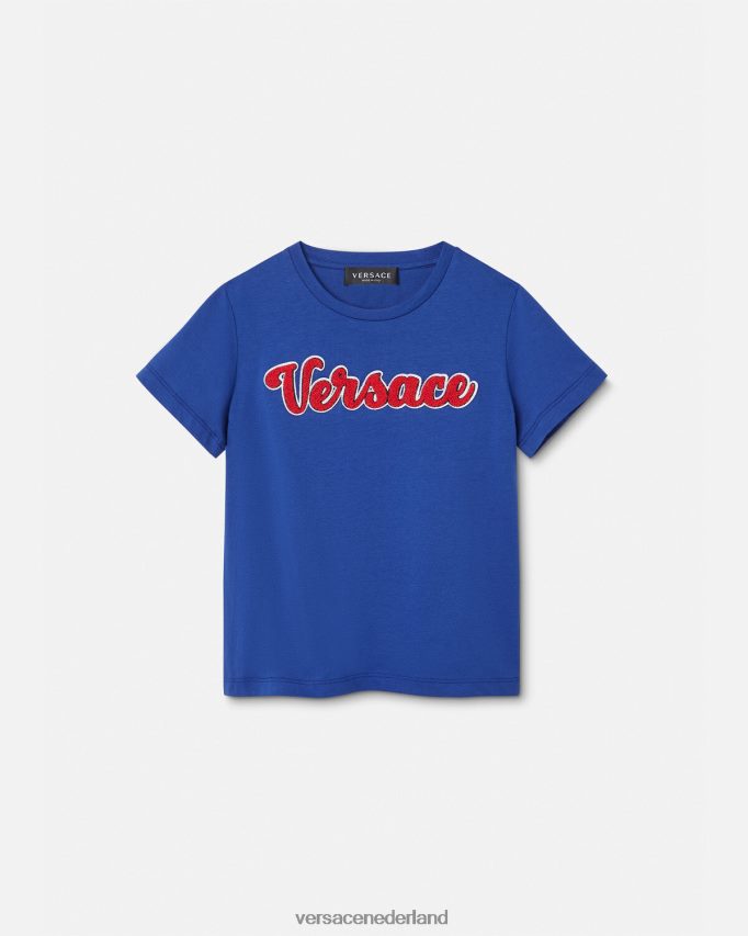 Versace T-shirt met Varsity-logo kinderen blauw kleding J2T4F42132