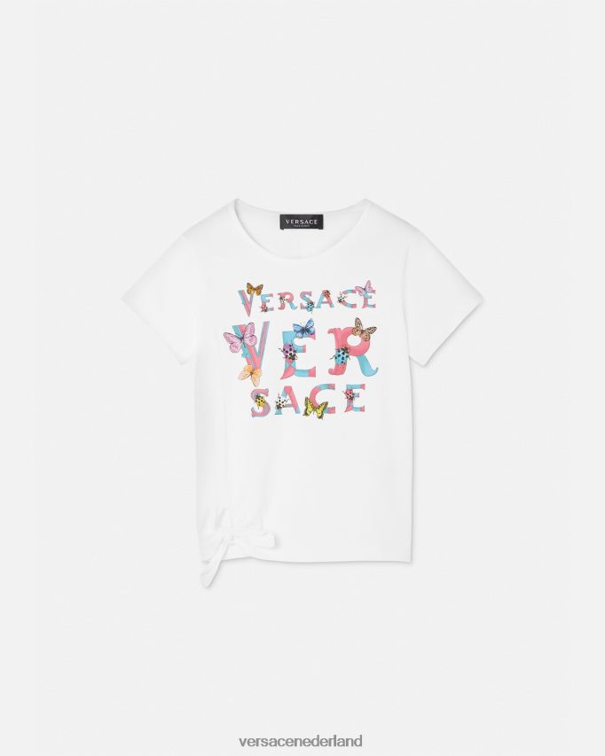 Versace logo-T-shirt kinderen wit & bedrukt kleding J2T4F41931