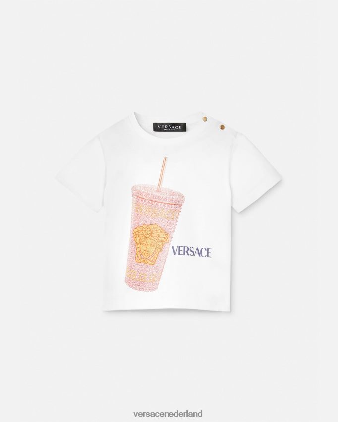 Versace reismok baby t-shirt kinderen wit & bedrukt kleding J2T4F41924