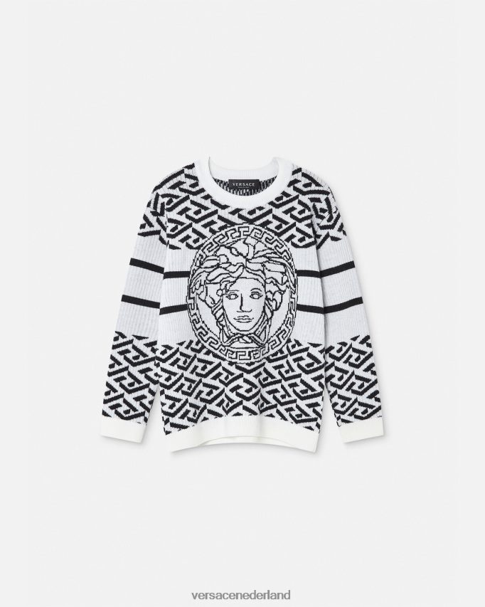 Versace Medusa la Greca trui kinderen zwart wit kleding J2T4F41992