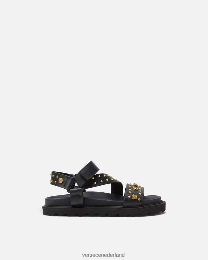 Versace La Medusa-sandalen met studs kinderen zwart schoen J2T4F42041