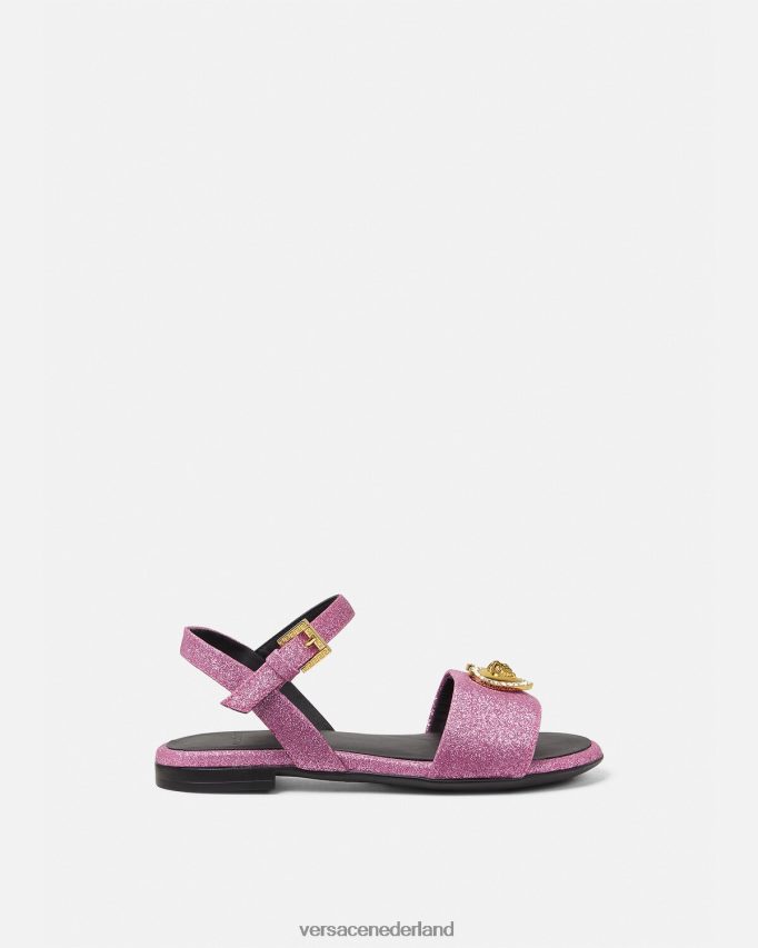 Versace Medusa-sandalen met kristallen hart kinderen roze schoen J2T4F42039