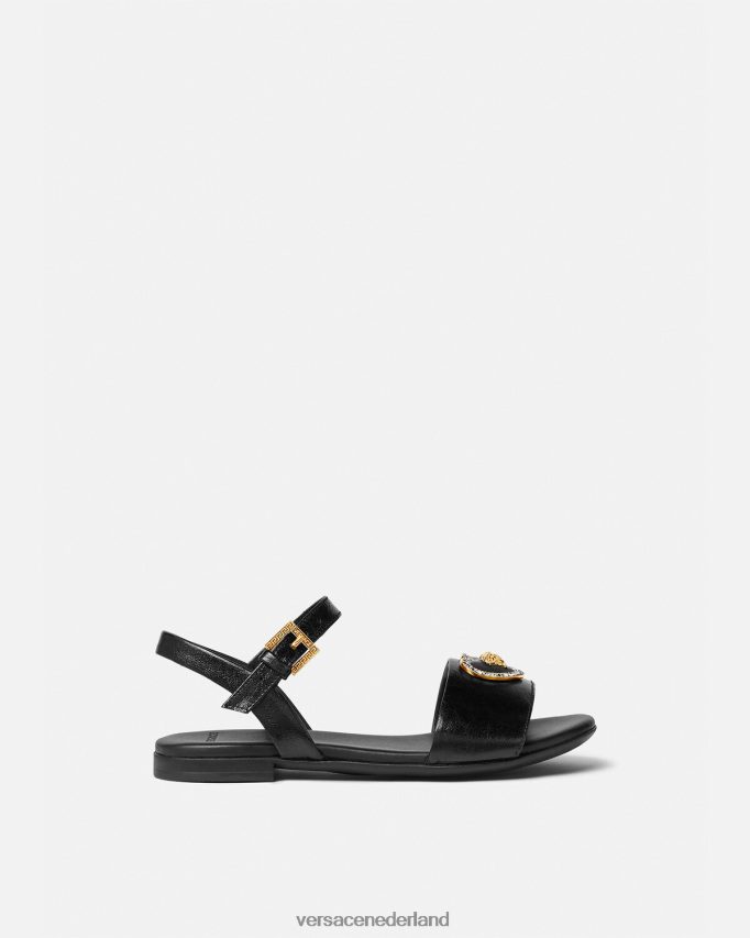 Versace Medusa-sandalen met kristallen hart kinderen zwart schoen J2T4F42028