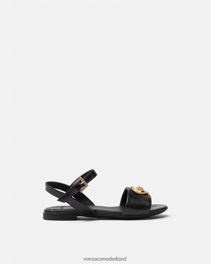 Versace Medusa-sandalen met kristallen hart kinderen zwart schoen J2T4F42031