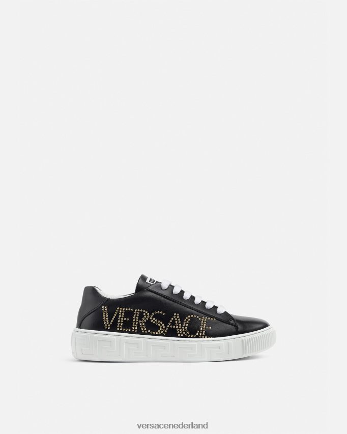 Versace Greca-sneakers met logo kinderen zwart schoen J2T4F42037