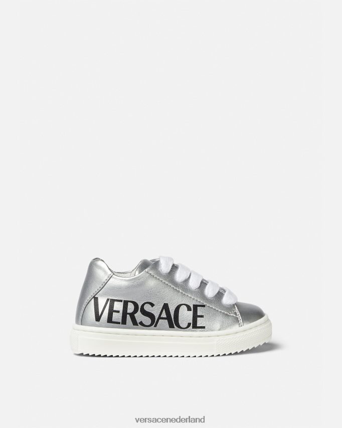 Versace Metallic babysneakers met logo kinderen afdrukken schoen J2T4F41875