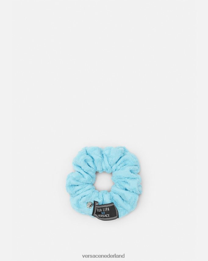 Versace allover handdoek scrunchie vrouwen lichtblauw accessoires J2T4F4867