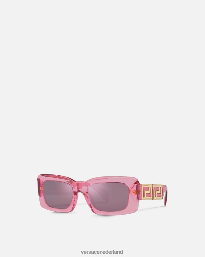 Versace eindeloze Greca-zonnebril vrouwen roze accessoires J2T4F4601