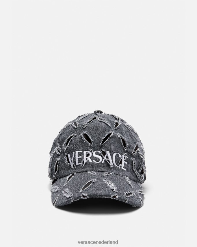 Versace logo gesneden baseballpet vrouwen grijs accessoires J2T4F4910