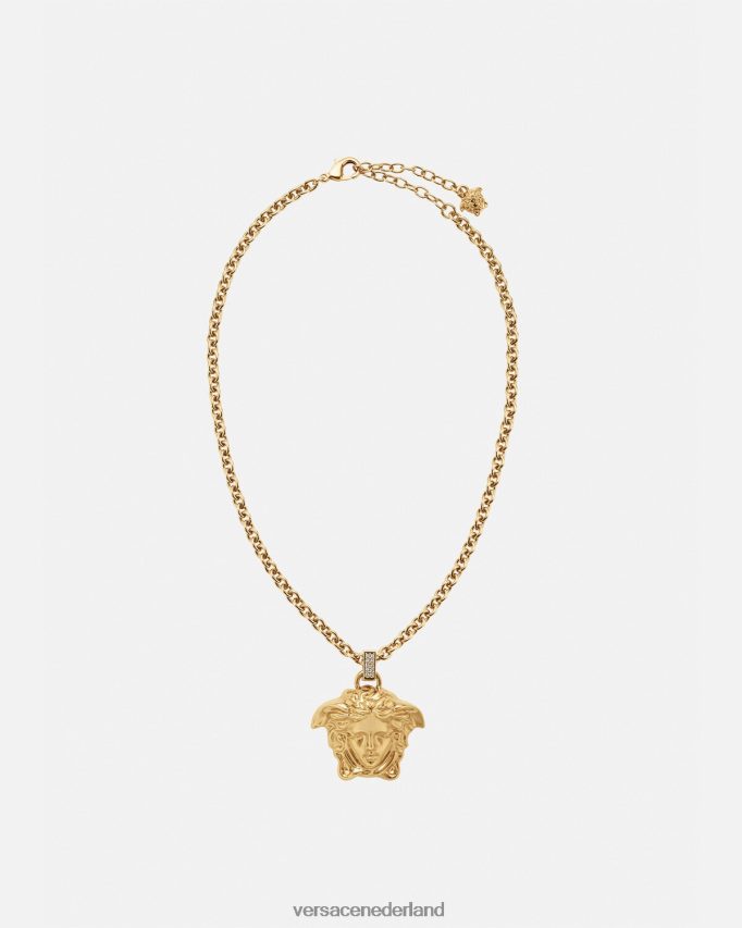 Versace Kristallen la Medusa ketting vrouwen goud accessoires J2T4F4773